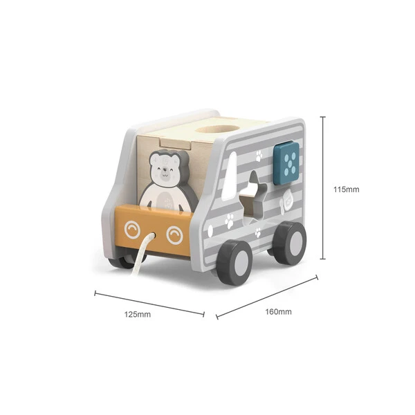 Jucarie-sorter de tras, cu șiret "camion cu cifre și forme" 4