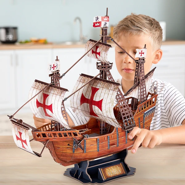3d puzzle nava amiral a lui cristofor columb „santa maria”, 82 elemente 5
