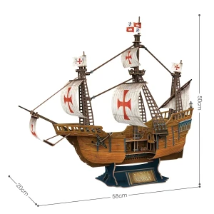 3d puzzle nava amiral a lui cristofor columb „santa maria”, 82 elemente Thumbnail 7