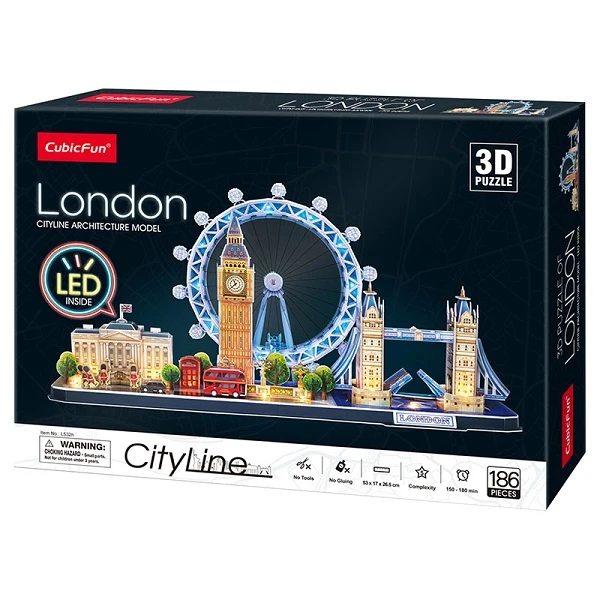 3d puzzle „londra” cu iluminare led, 186 elemente 4