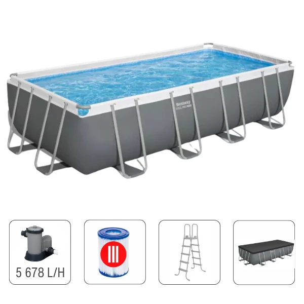 Bestway piscină power steel 549x274x122cm, 14812l, carcas metal (pompă filtru pe cartuș) 2