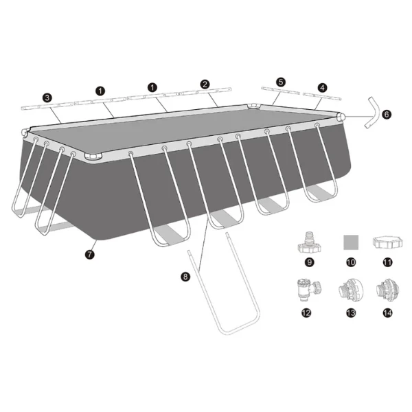 Bestway piscină power steel 549x274x122cm, 14812l, carcas metal (pompă filtru pe cartuș) 12