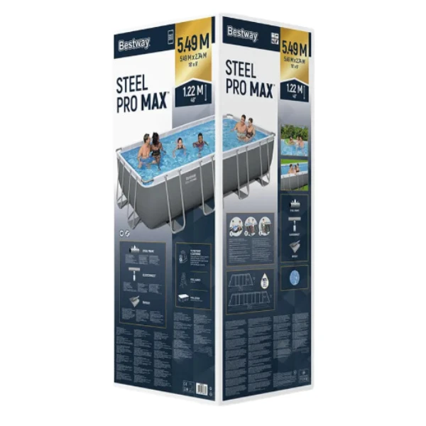 Bestway бассейн power steel 549x274x122cm, 14812л, метал каркас (картриджный фильтр насос) 9