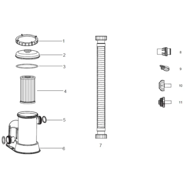 Bestway бассейн power steel 549x274x122cm, 14812л, метал каркас (картриджный фильтр насос) 10