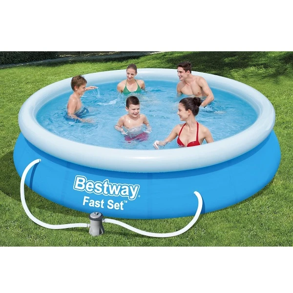 Bestway надувной бассейн fast set с фильтрующим насосом, 366х76 см, 5 377л 2