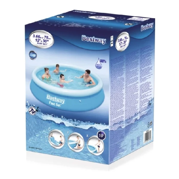 Bestway надувной бассейн fast set с фильтрующим насосом, 366х76 см, 5 377л 4