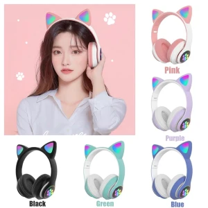 Беспроводные bluetooth наушники cat ear со светящимися ушками Thumbnail 3