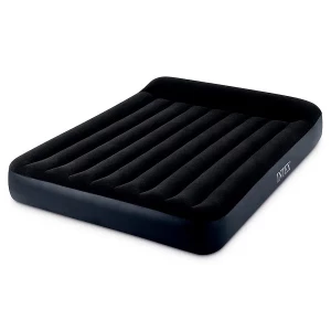 INTEX Saltea gonflabilă “Velur Classic” 152x203x25cm cu tetieră și pompă încorporată 220V, până la 272 kg