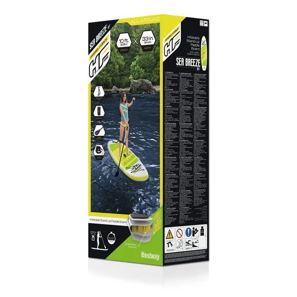 Bestway доска для сап сёрфинга - sup-доска "sea breeze" 305х84х12 см, насос, весло, сумка, до 120 кг 6