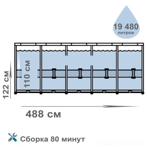 Bestway piscină steel pro max 488х122 cm, 19480 l, cadru metalic, cu pompă de filtrare Thumbnail 7
