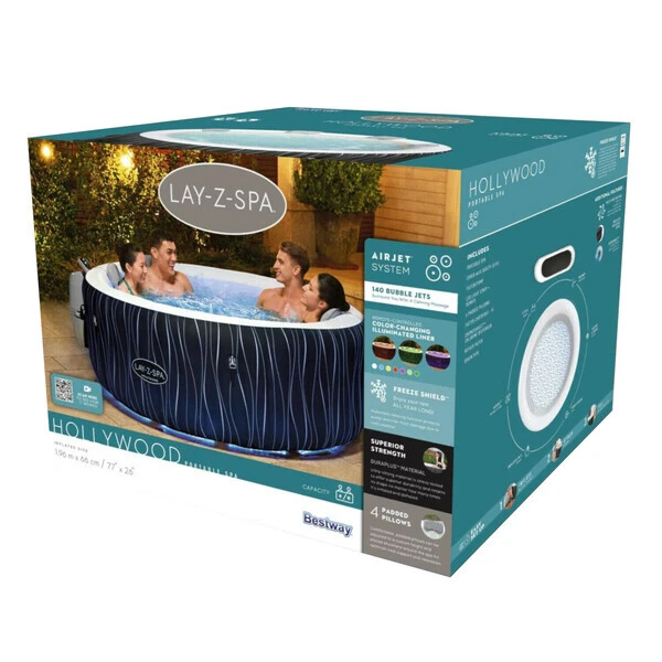 Bestway jacuzzi spa hollywood airjet 196x66cm, 908l, 6 persoane / джакузи спа bestway hollywood airjet 196x66 см, 908 л, 6 человек 14