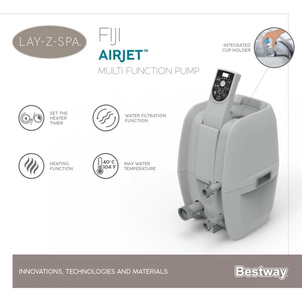 Джакузи spa bestway fiji airjet 180x66 см, 669 л, 2-4 человека 9