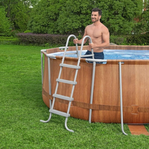 Bestway piscină power steel oval 610х366х122cm, 20241l, carcas metal 9