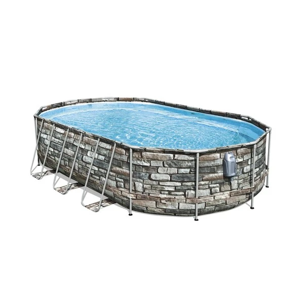 Bestway piscină power steel oval 610х366х122cm, 20241l, carcas metal 23