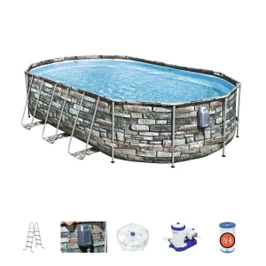 Bestway piscină power steel oval 610х366х122cm, 20241l, carcas metal Thumbnail 14
