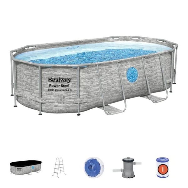 Bestway бассейн power steel 549х274х122 см, 13430л, метал каркас 4