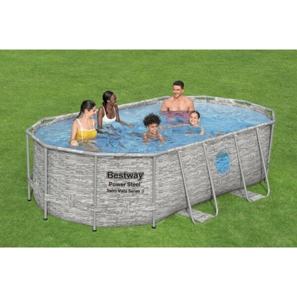 Bestway бассейн power steel 549х274х122 см, 13430л, метал каркас 2
