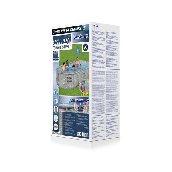 Bestway бассейн power steel 549х274х122 см, 13430л, метал каркас 6