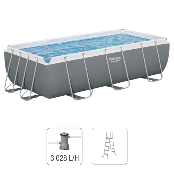 Bestway бассейн power steel 404x201x100cm, 6478л, метал каркас 2