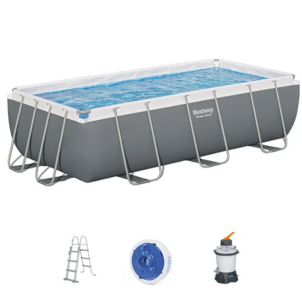 Bestway бассейн power steel 404x201x100cm, 6478л, метал каркас 4