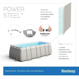 Bestway бассейн power steel 404x201x100cm, 6478л, метал каркас Thumbnail 15