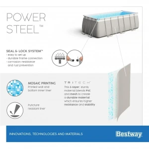 Bestway бассейн power steel 404x201x100cm, 6478л, метал каркас Thumbnail 13