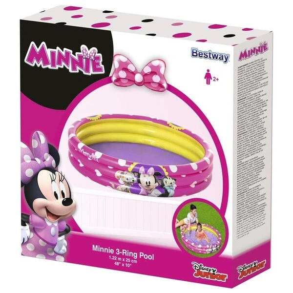 Bestway детский надувной бассейн “minnie mouse” 122х25 см, 140 л, 2+ 4