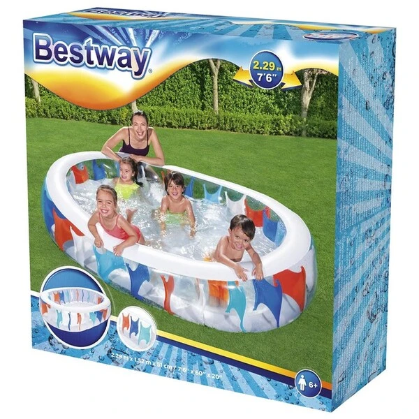 Bestway семейный надувной бассейн 229х152х51 см, 542 л, 6+ 6