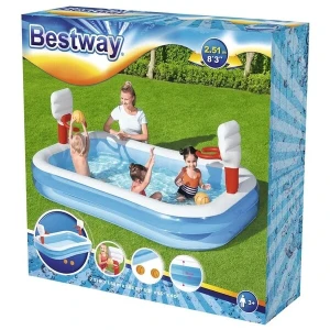 Bestway piscina gonflabilă pentru copii "basketball" cu inele și 2 mingi, 254x168x102 cm, 636 l, 3+ Thumbnail 6