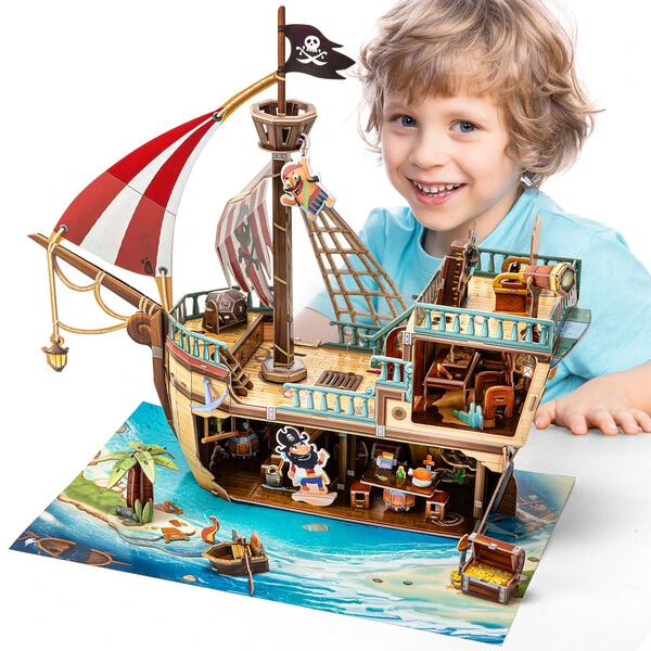 3d puzzle “corabia piraților cu comori”, 157 elemente 13