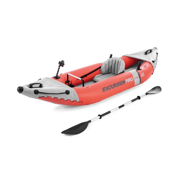 Intex надувной каяк “excursion pro k1” с веслами и насосом, 305x91x46 см, до 100 кг 6