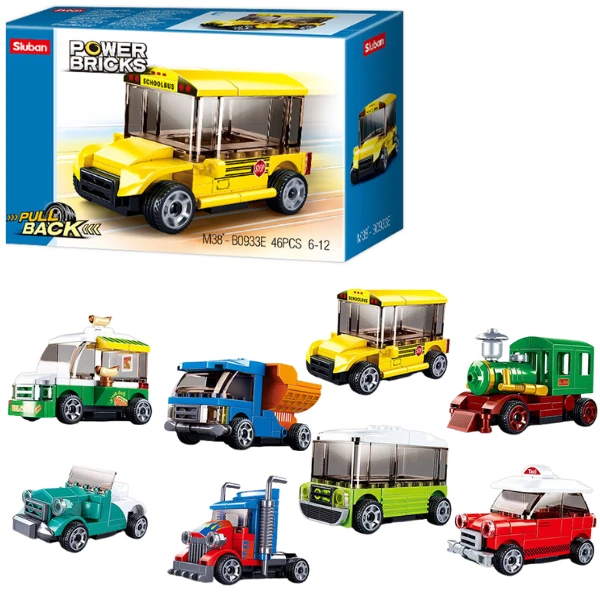 Set de construcție ”transport urban”, cu inerție 8 modele, de la 41 pînă la 57 elem. 3