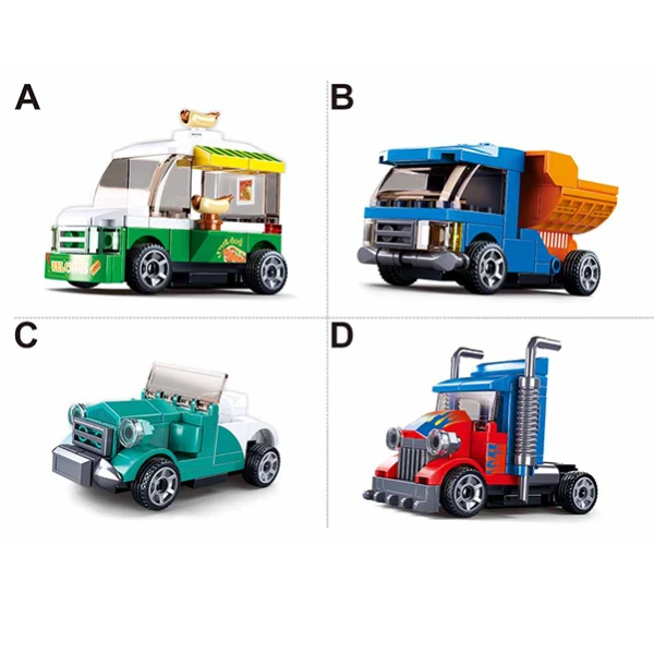 Set de construcție ”transport urban”, cu inerție 8 modele, de la 41 pînă la 57 elem. 8