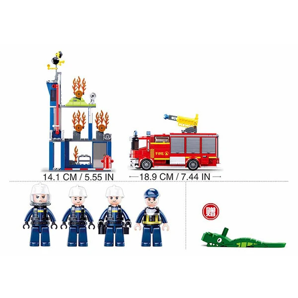 Set de construcție „centrul de pregătire a pompierilor”, 585 elem. 4
