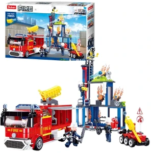 Set de construcție „centrul de pregătire a pompierilor”, 585 elem.