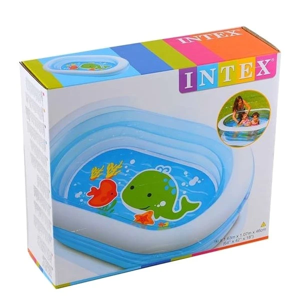 Intex детский надувной бассейн "морские друзья" 163x107x46 см, 230 л, 3+ 6