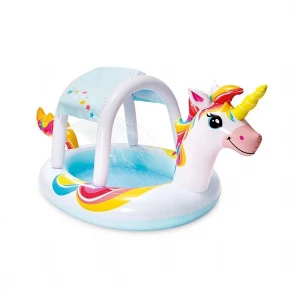 INTEX Piscină gonflabilă pentru copii cu baldachin &quot;Unicorn&quot; 254x132x109 cm, 130 L, 2+