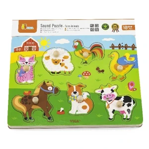 Puzzle tactil animale de la ferma (cu sunet)