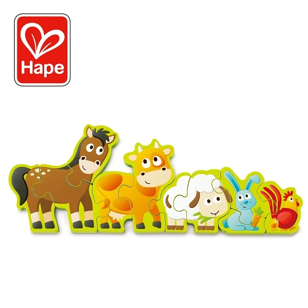 Puzzle din lemn cu cifre „animalele la fermă” 2