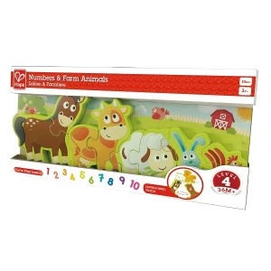 Puzzle din lemn cu cifre „animalele la fermă” Thumbnail 7