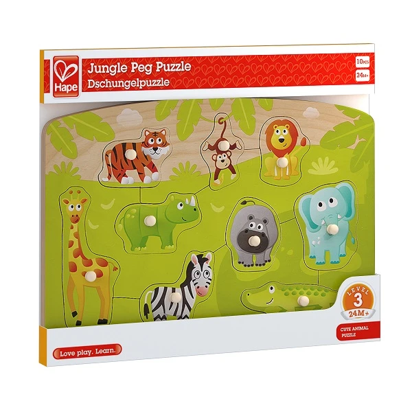 Puzzle din lemn cu buton „jungla” 3