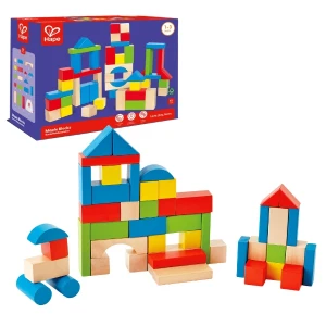 Set de construcție din lemn "cuburi si blocuri", 51 el.