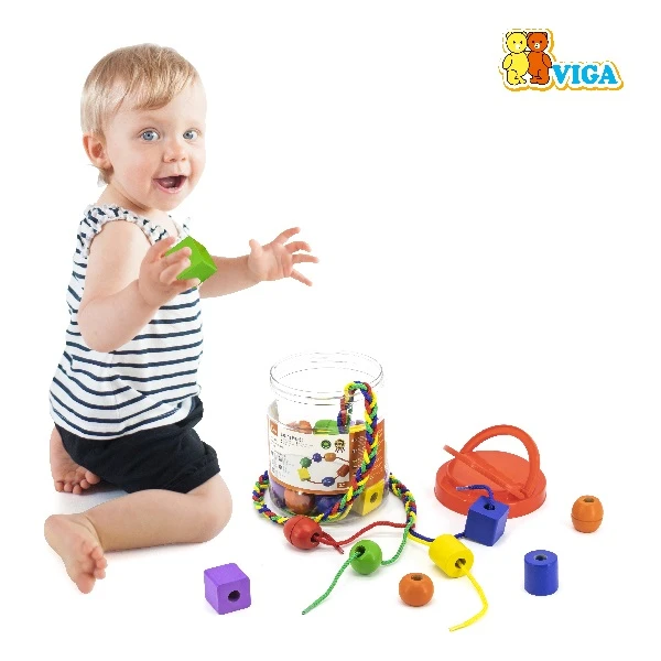 Set de joc cu șiret „mărgele și figuri geometrice” 6
