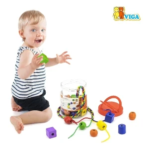Set de joc cu șiret „mărgele și figuri geometrice” Thumbnail 6