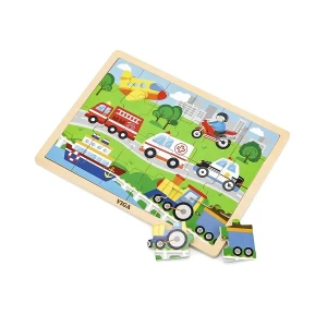 Puzzle din lemn "vehicule" 24 elem. Thumbnail 3