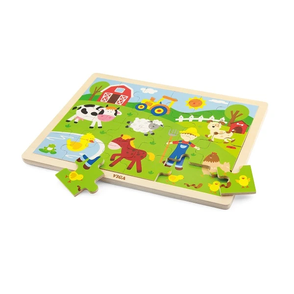 Puzzle din lemn "ferma" 24 elem. 3