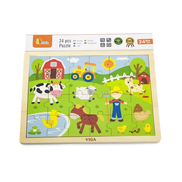 Puzzle din lemn "ferma" 24 elem. 2