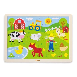 Puzzle din lemn "ferma" 24 elem.