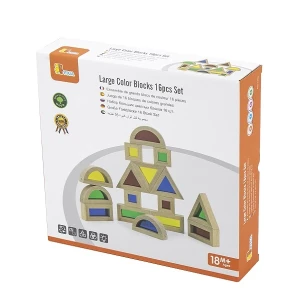 Constructor din lemn cu inserții transparente colorate din 16 elemente Thumbnail 3