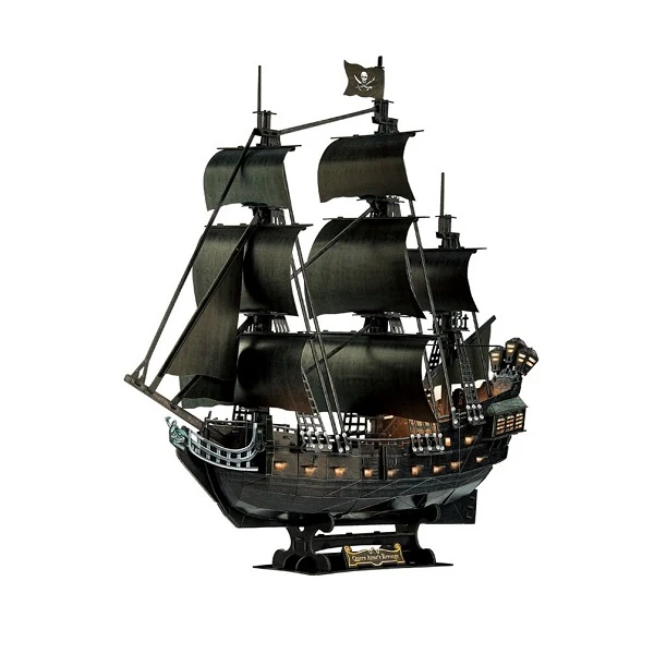 3d puzzle corabie de pirati„răzbunarea reginei anne” cu iluminare led, 293 elemente 2